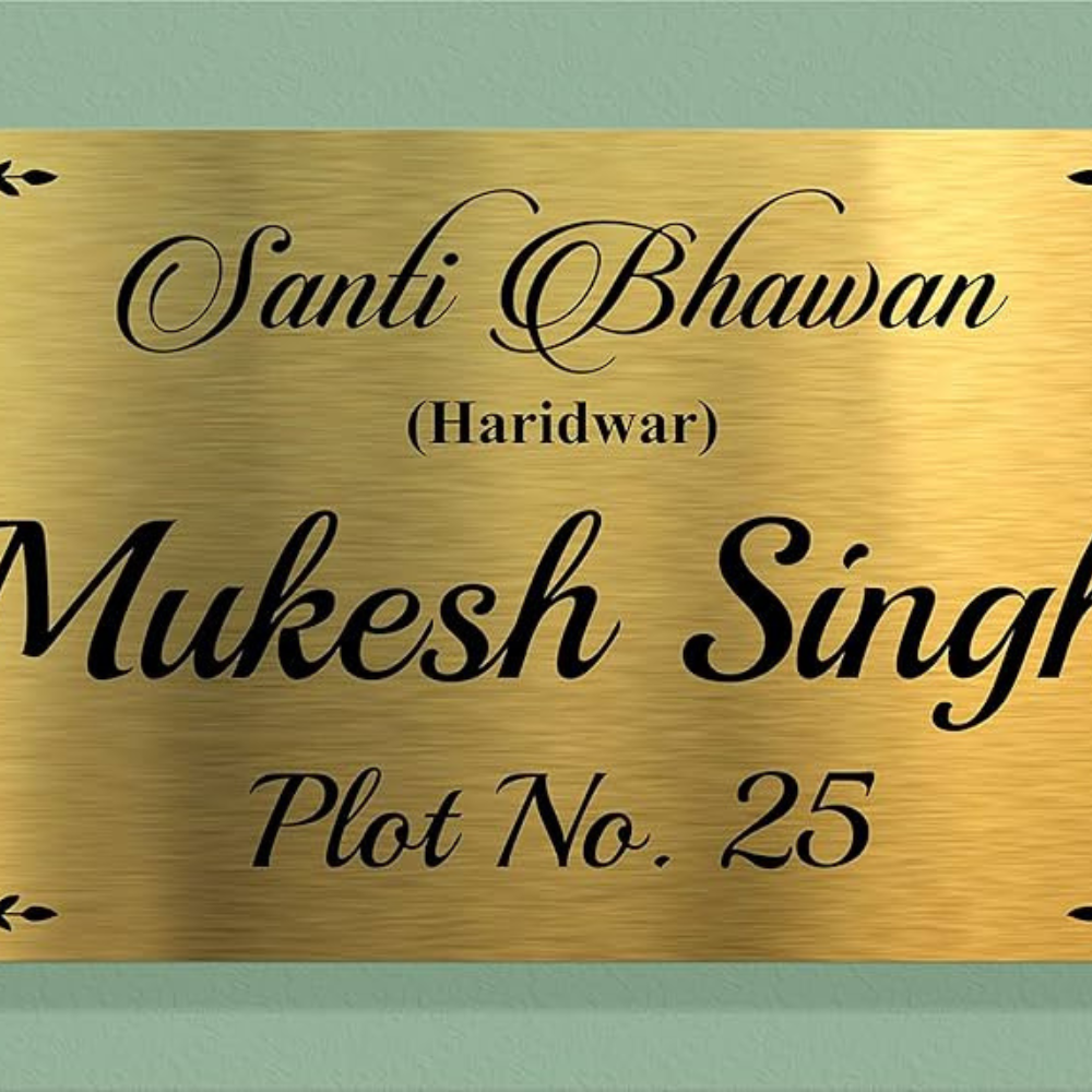 Gold-Plated Steel Name Plate