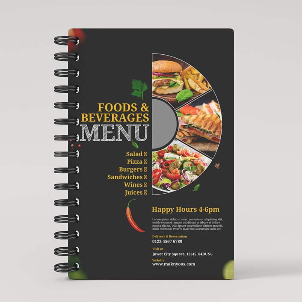 Spiral-Bound Menu Cards
