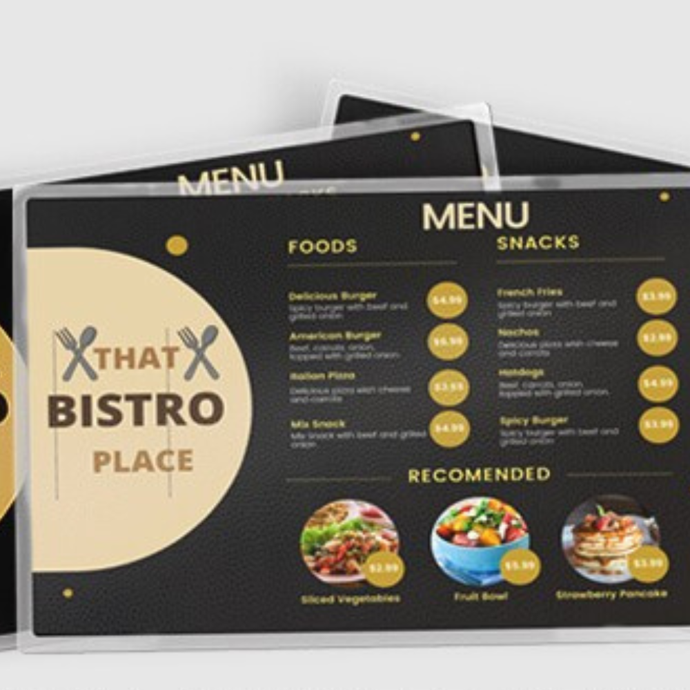 Laminated Menu Cards