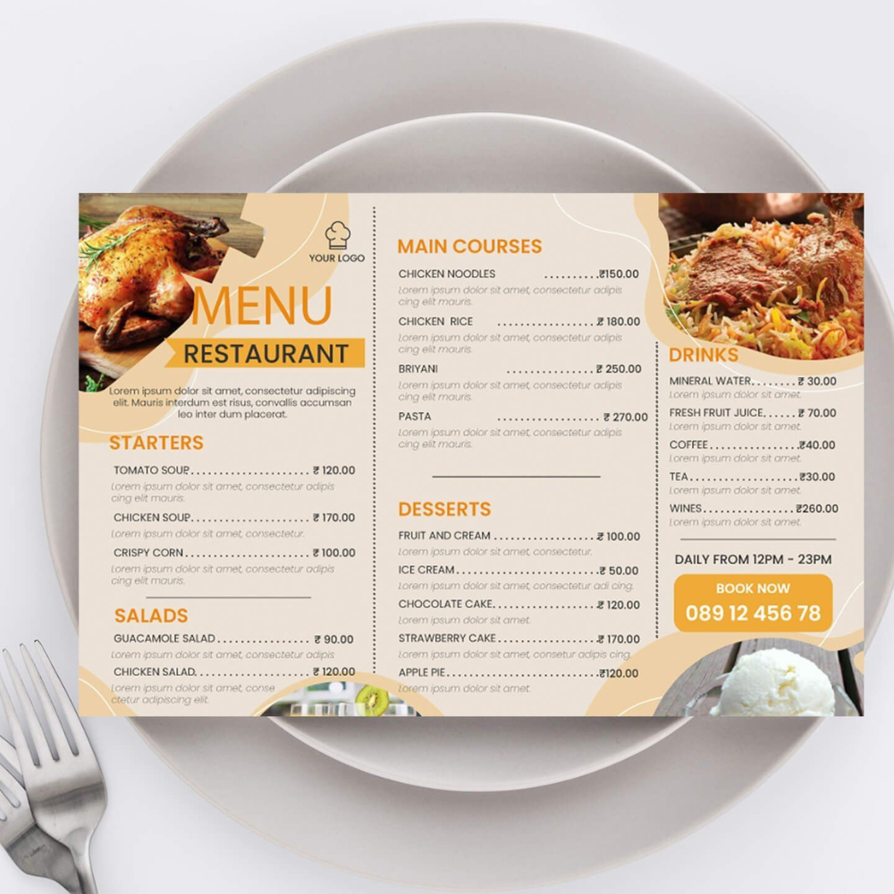 Hardboard Menu Printing